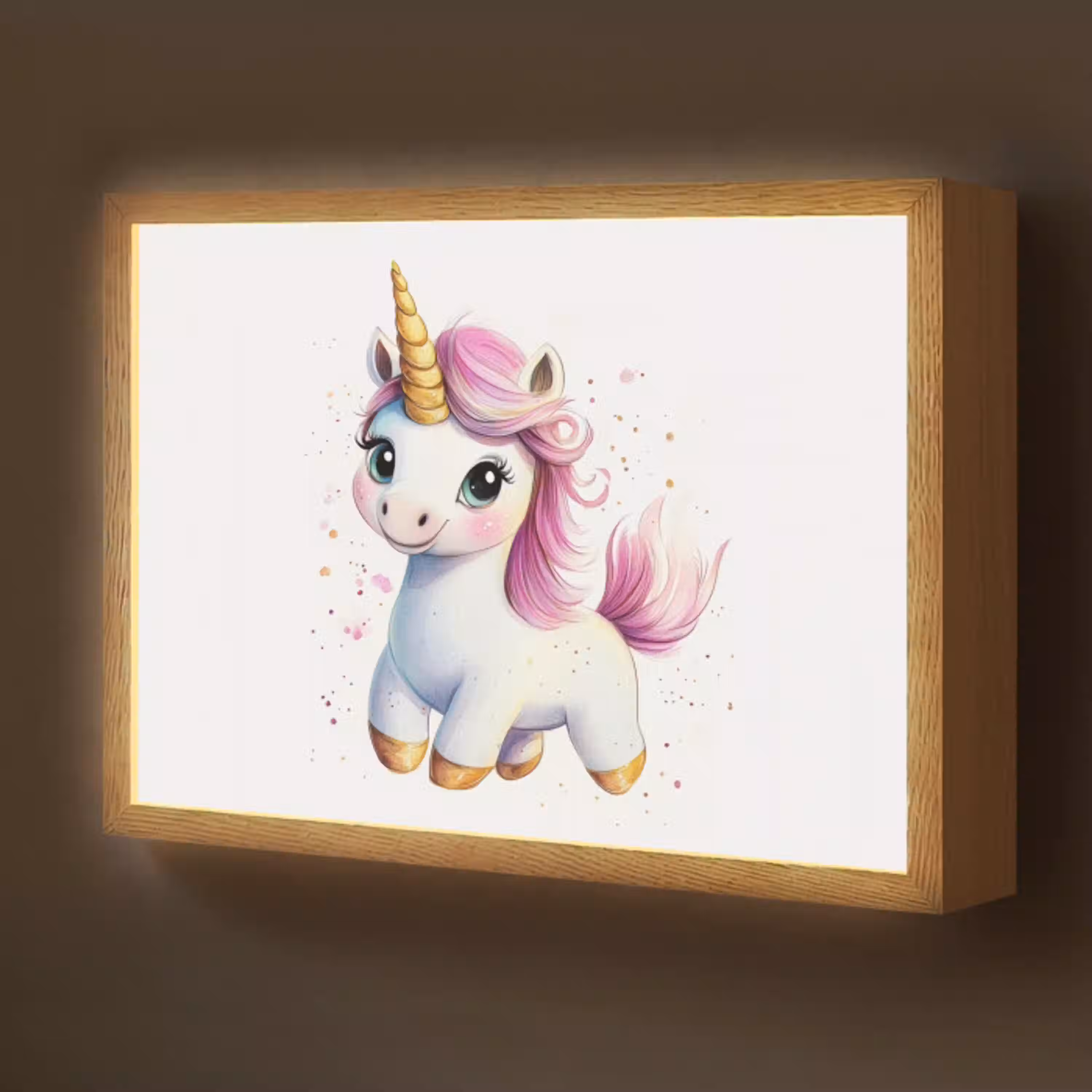Eenhoorn - Roze - Magie Light Box met batterij (Wandlamp kind) middel -z3d_website