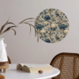 Pauw - Bloemen - Blauw Wandcirkel behangsticker klein 186 -sfeer3