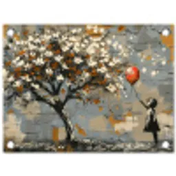 Boom - Graffiti - Banksy Style - Balloon Girl tuinposter los doek klein -3d