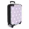 Lichtpaarse achtergrond met witte stippen NBS - Handbagage koffer - Unisex middel -productfoto_3d