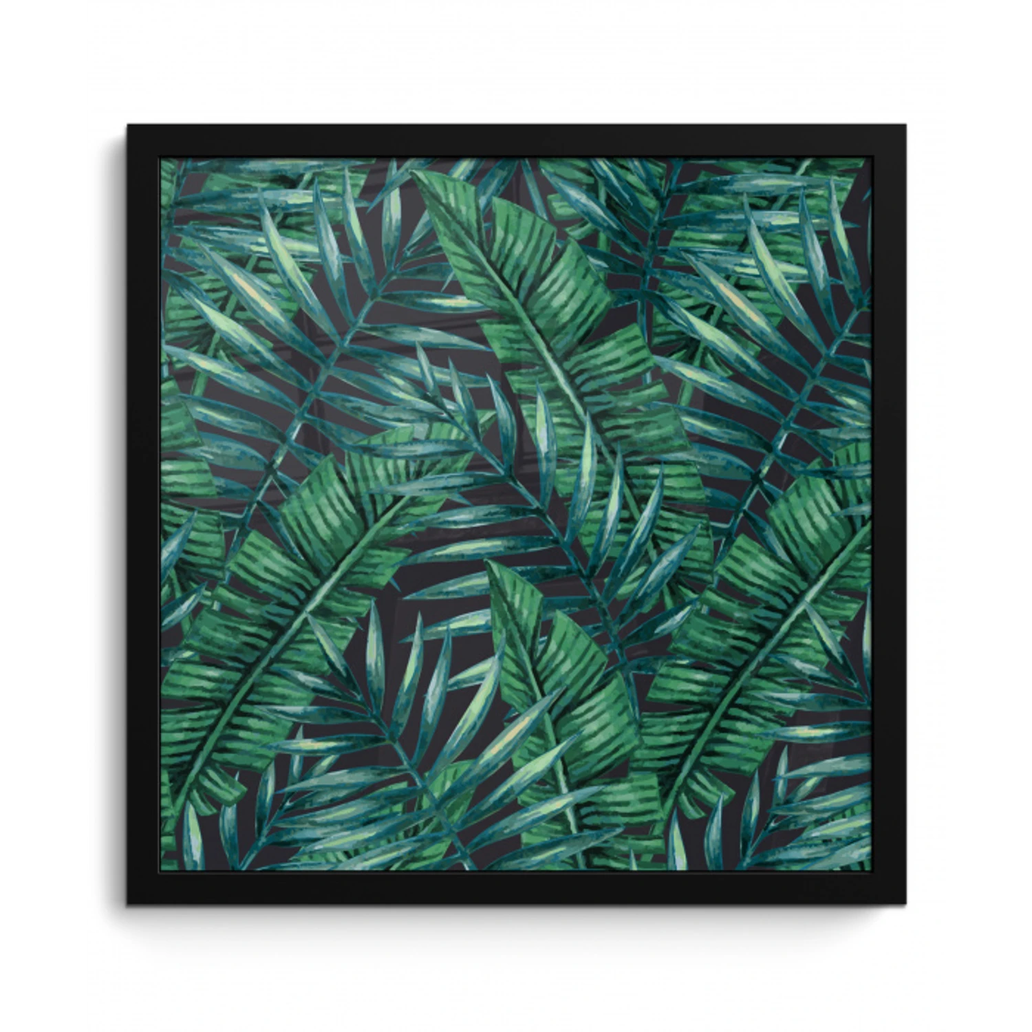 Bladeren - Inductie beschermer - Jungle - Tropical fotolijst zwart zonder passe partout klein -3d