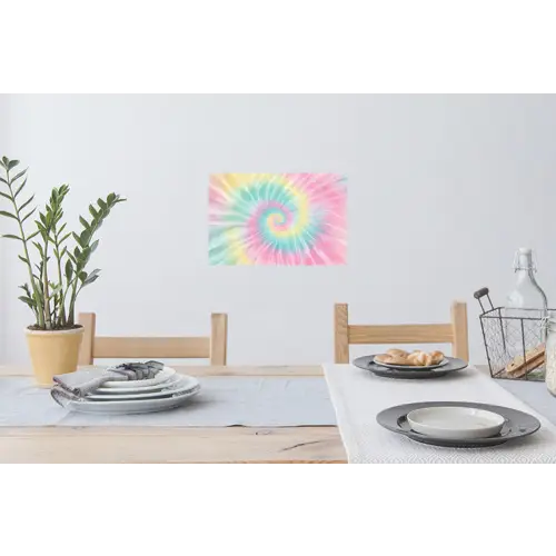Pasteltinten - Tie dye - Roze Muursticker klein -eettafel