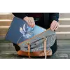 Blauw - Bloem - Glazen - Sierlijk laptophoes neopreen klein -tas