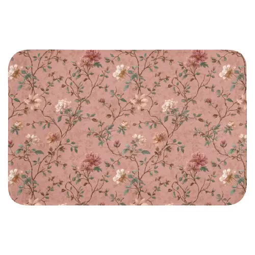 Botanisch - Bloemen - Roze WCmat klein 1009 -3d