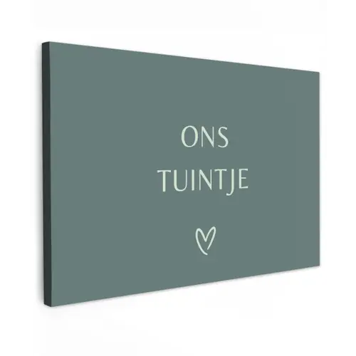 Ons tuintje Tuinposter op houten frame 2 cm dik klein -3d