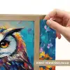 Uil - Bloemen - Kunst - Zonsondergang Light Box met batterij (Wandlamp) middel -USP_websiteprintNL