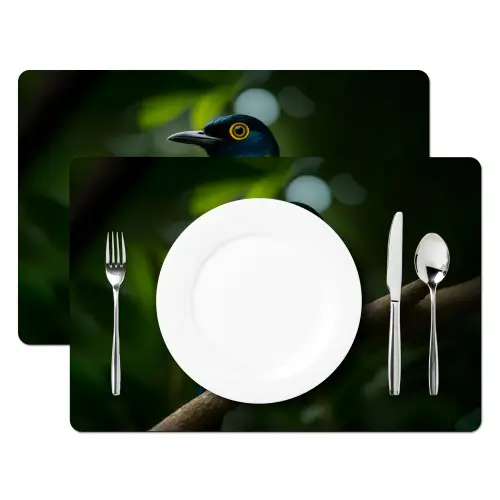 Vogel - Tak - Geel - Bladeren Placemat vinyl groot -zzsfeer2_Kitchenyeah-website