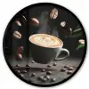 Cappuccino - Kop - Bonen - Bruin Fotolijst rond zonder passe partout klein -3d