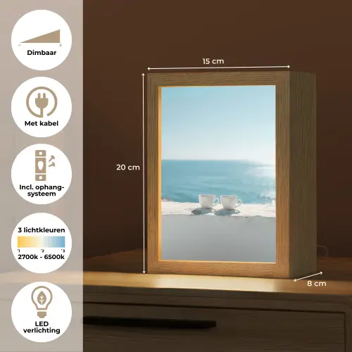 Zee - Koffiekopjes - Zomers Light Box met kabel (Tafellamp) klein -USP_NL