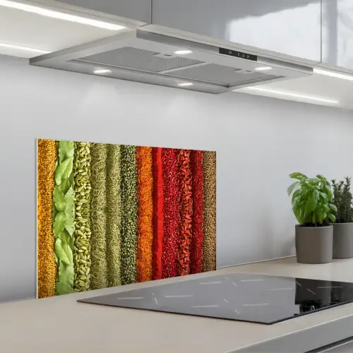 Kruiden - Specerijen - Kleurrijk keuken achterwand spatscherm klein -3d_schuin
