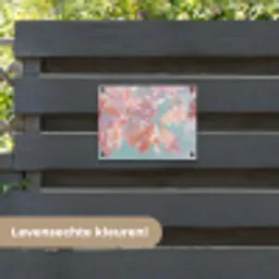 Eikenbladeren - Takken - Roze tuinposter los doek klein -sfeer3