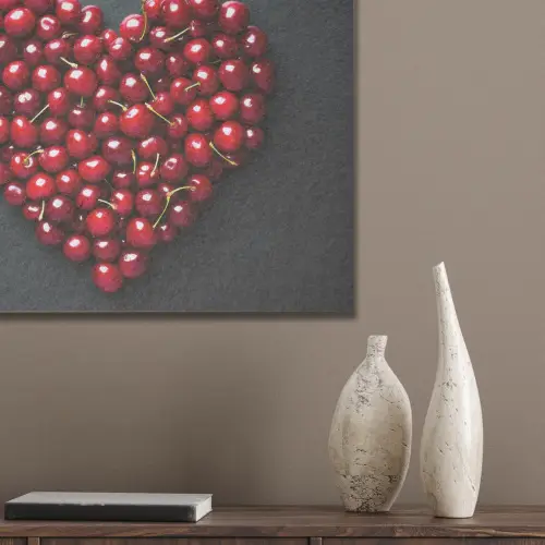 Kersen - Hart - Rood - Zwart PET vilt klein -sfeer6_closeup