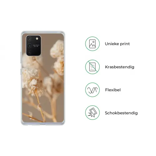 Bloemen - Wit - Natuur - Pastel Telefoonhoesje Samsung Galaxy S10 Lite klein -specsS10Lite