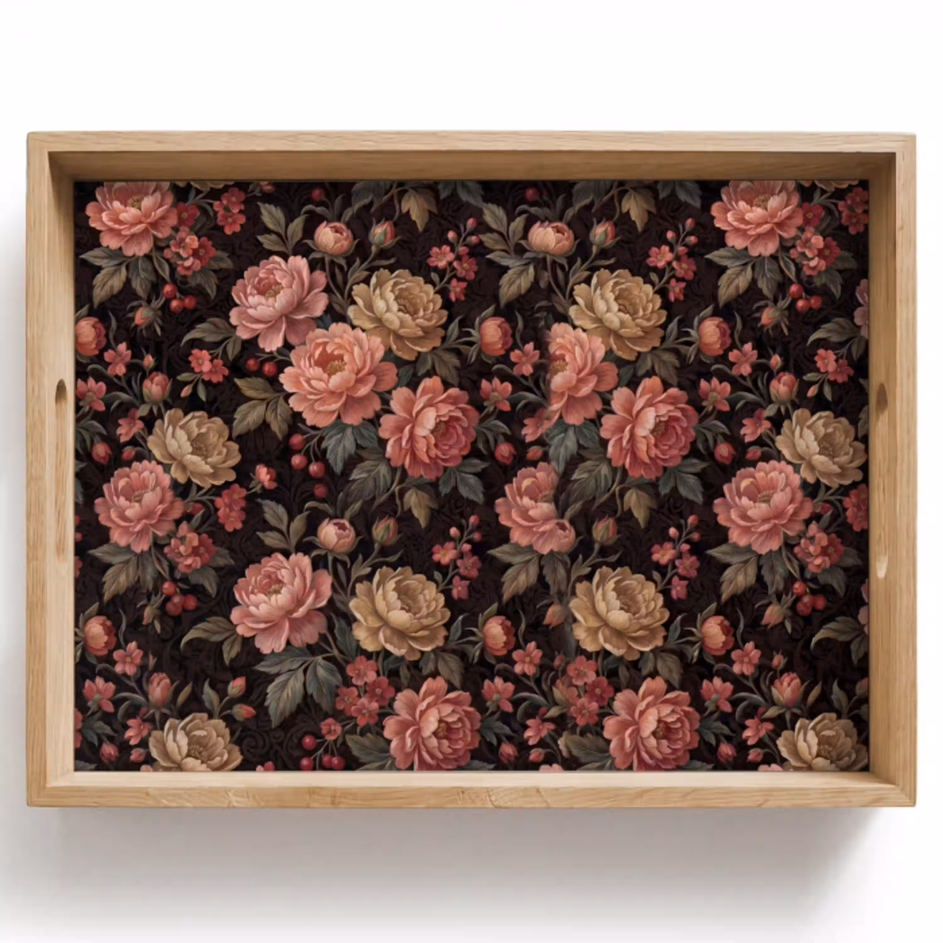 Bloemen - Patroon - Natuur - Vintage - Roze Dienblad Rechthoek middel -z3d_shopping