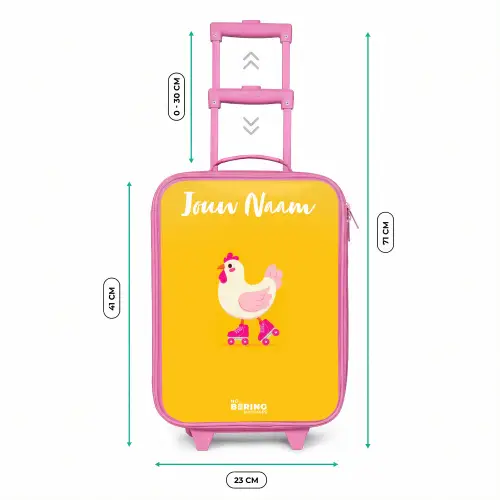 Kip - Rolschaatsen - Geel Kinderkoffer - Roze klein -productfoto_formaten