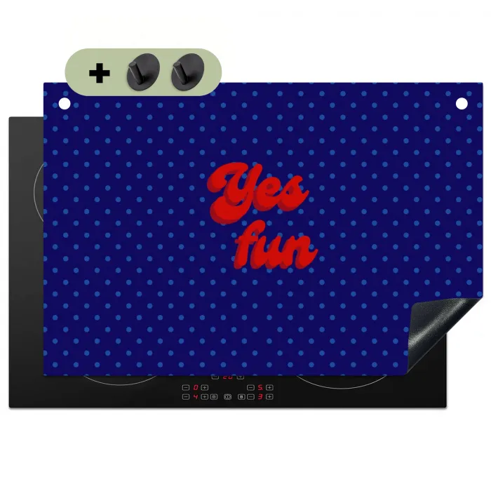 Yes fun - Rood - Blauw - Stippen Inductie beschemer met haakjes klein -3d