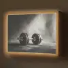 Halter - Gewichten - Zwart Light Box met batterij (Wandlamp) middel -z3d_website