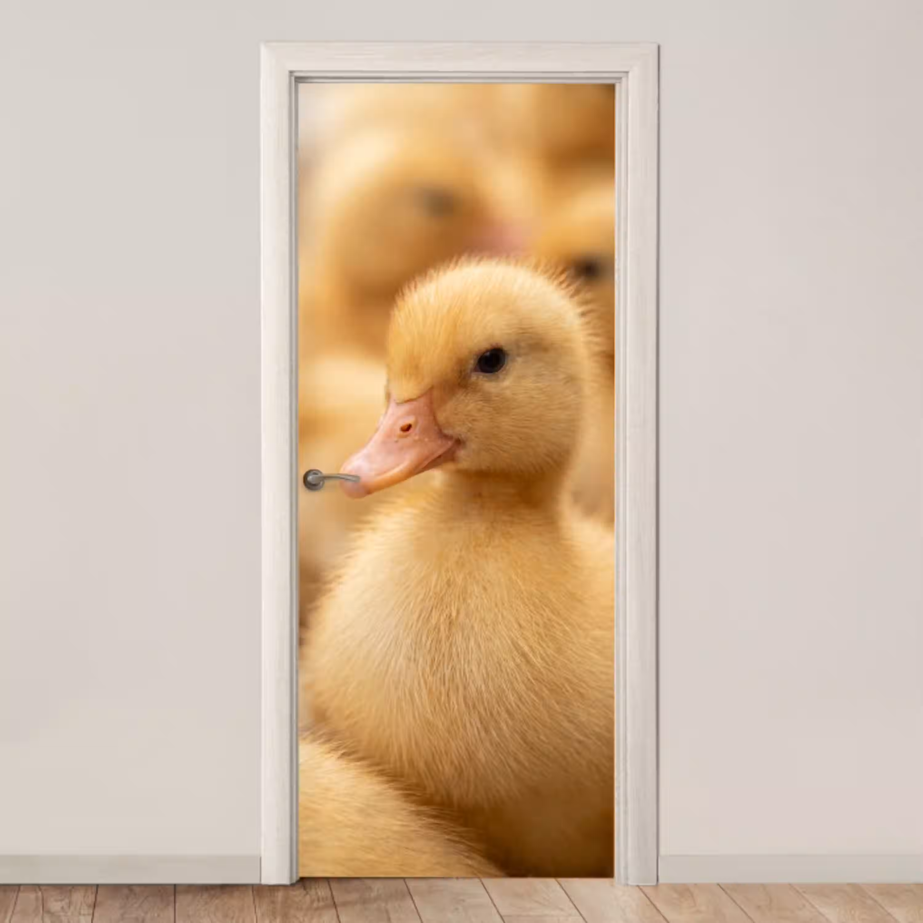 Pijltje - Eend - Natuur - Geel deurposter klein -3d_beige