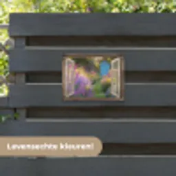 Doorkijk - Bloemen - Raam - Natuur tuinposter los doek klein -sfeer3