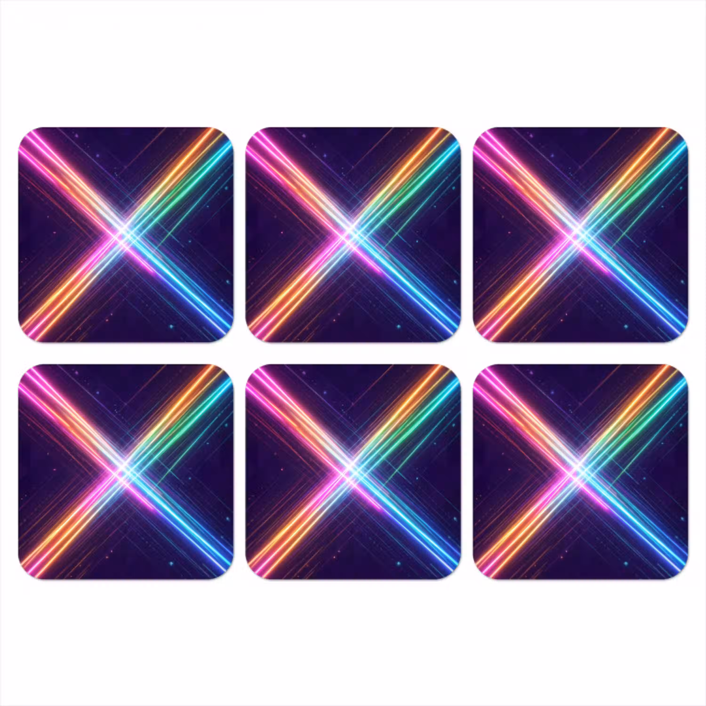 Kruisen - Lasterstralen - Neon onderzetter kurk middel -3d