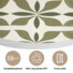 Botanisch - Retro - Groen Akoestische PET Vilt - Rond klein 838 -closeup_DE