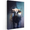 Stier - Zwart - Abstract - Horens Tuinposter op houten frame 2 cm dik klein -3d