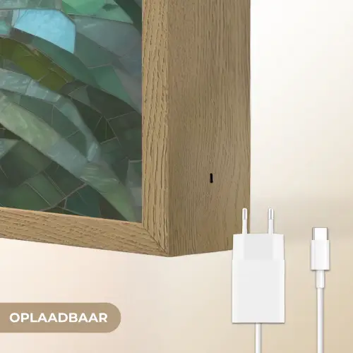 Bloemen - Roze - Glasmozaïek Light Box met batterij (Wandlamp) middel -USP_websiteoplaadbaarNL