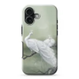 Pauwen - Wit - Natuur - Groen Toughcase MagSafe Apple iPhone 17 klein -3d