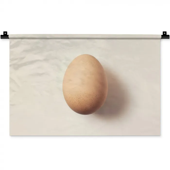 Ei - Beige - Ovaal - Egaal Wandkleed katoen klein -zz3d