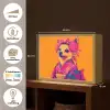 Kimono - Hondje - Bloemenkroon - Oranje Light Box met batterij (Wandlamp) middel -USP_websiteoverzichtNL