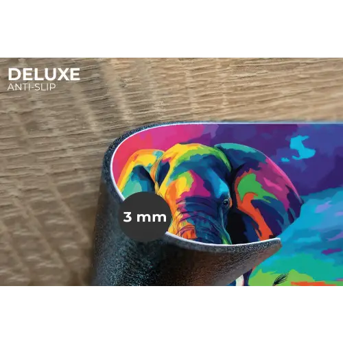Olifant - Kleurrijk - Lucht - Abstract Placemat vinyl groot -closeup
