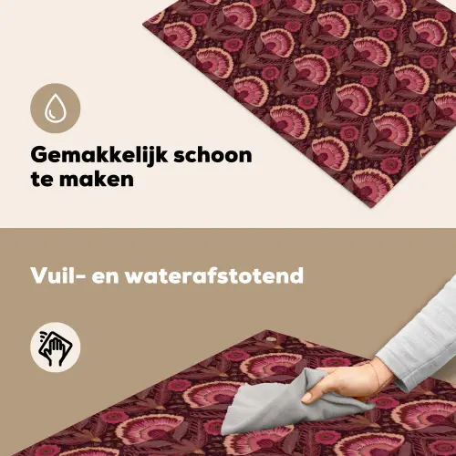 Antiek - Bloemen - Kleurrijk Inductie beschemer met haakjes klein 777 -ky-schoon-nl