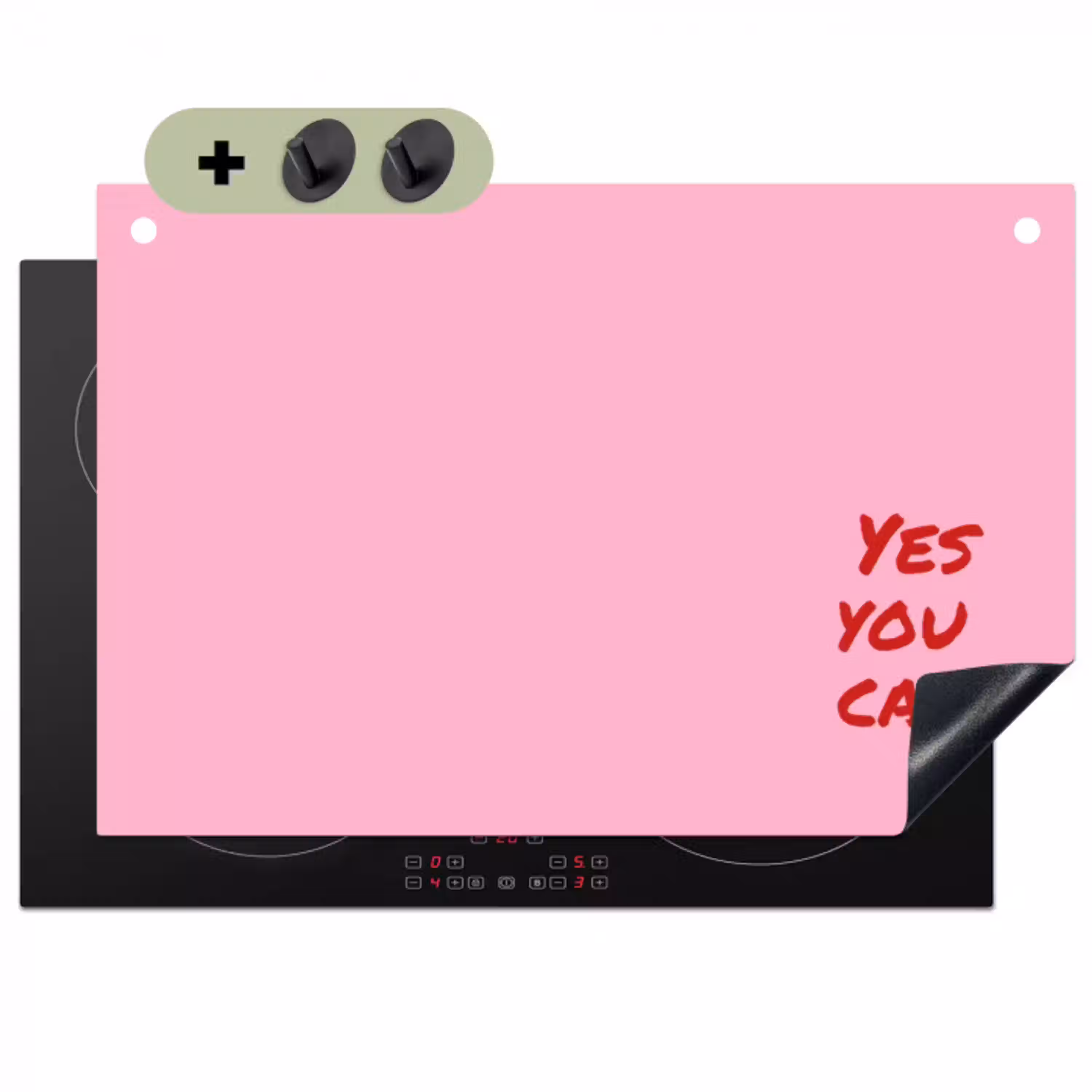 Yes you can do it - Rood - Roze Inductie beschemer met haakjes klein -3d
