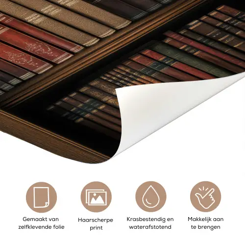Boekenkast - Vintage - Bruin deurposter klein -closeup_NL