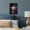 Stier - Kleurrijk - Hoorns fotolijst zwart zonder passe partout klein -sfeer3
