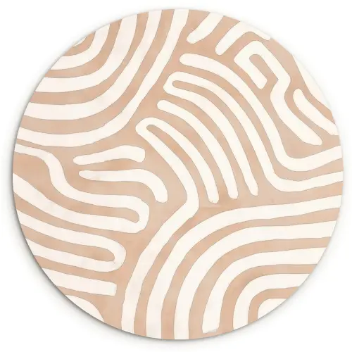 Beige - Aardspatroon Wandcirkel kunststof plaat 5mm dik klein -3d