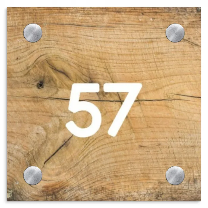 Hout - Traditioneel Naambord Vierkant klein -3d