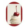 Cupcake - Kers - Rood Wandcirkel Ovaal Glas middel -3d