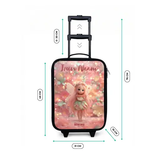 Bloemenfee in roze sprookjeswereld Kinderkoffer - Zwart klein -productfoto_formaten