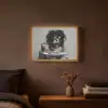 Vrouw - Pasta - Zwart - Wit Light Box met batterij (Wandlamp) middel -sfeer4