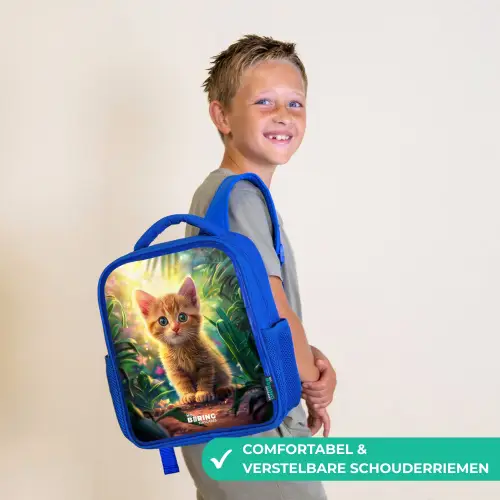 Kees kitten Kinderrugzak - Blauw middel -sfeer3_NL