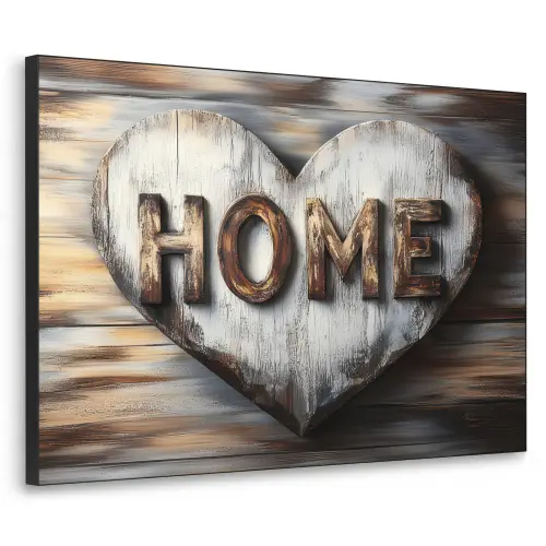 Home - Hart - Houtlook - Liefde Textielframe zwart klein -3d