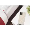 Bloemen - Print - Beige - Bruin - Minimalistisch Hoesje iPhone 12 Pro met koord klein -kamer