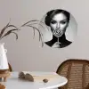 Vrouw - Lolly - Zwart Wandcirkel behangsticker klein -sfeer3