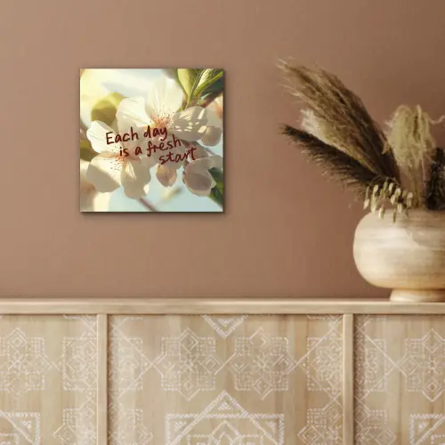 Bloesems - Zonlicht - Quote - Wit aluminium wit klein -sfeer4