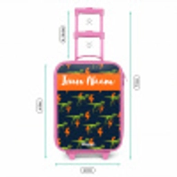 Dinos - Bliksem - Dieren - Blauw Kinderkoffer - Roze klein -productfoto_formaten