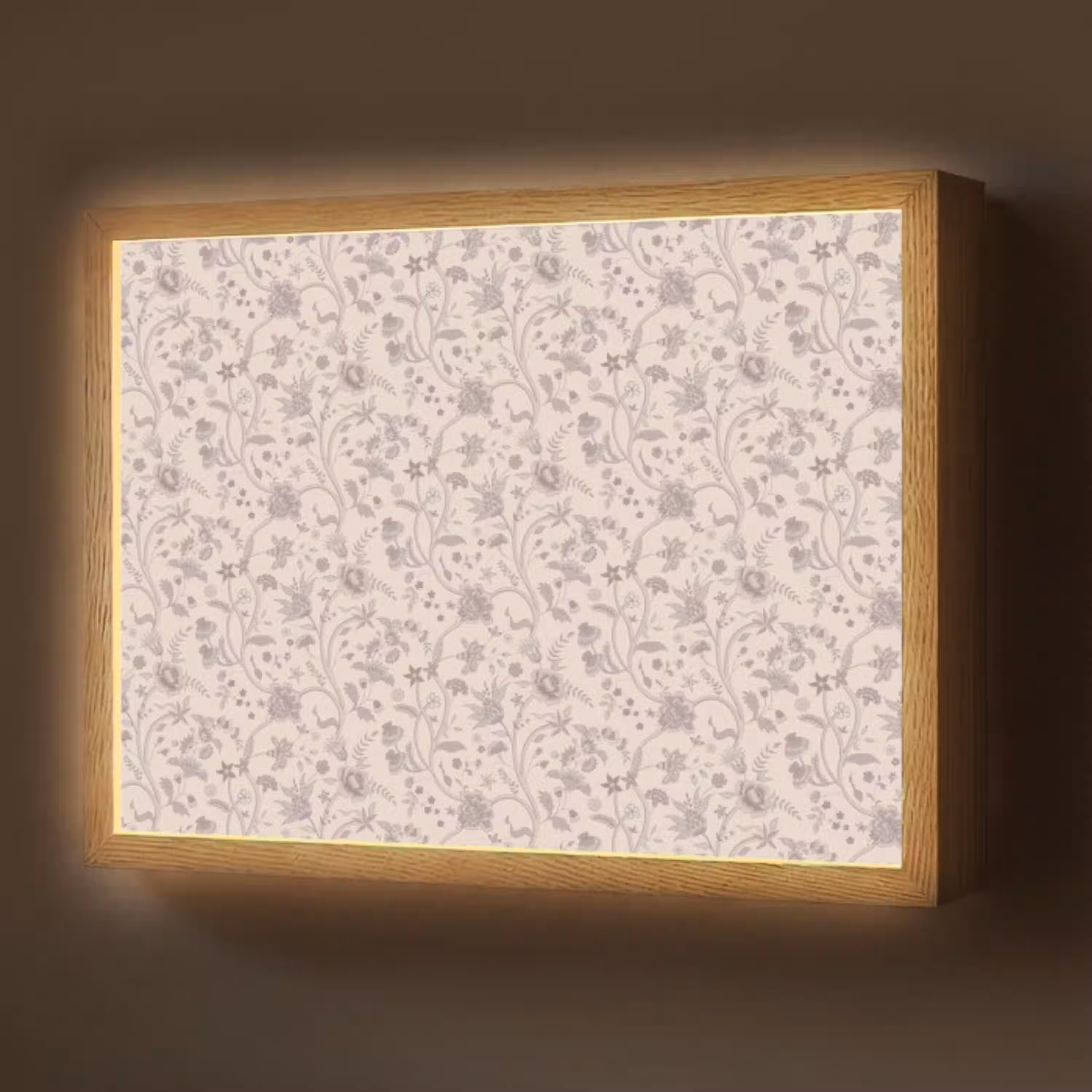 Patroon - Bloemen - Paars Light Box met batterij (Wandlamp) middel 907 -z3d_website