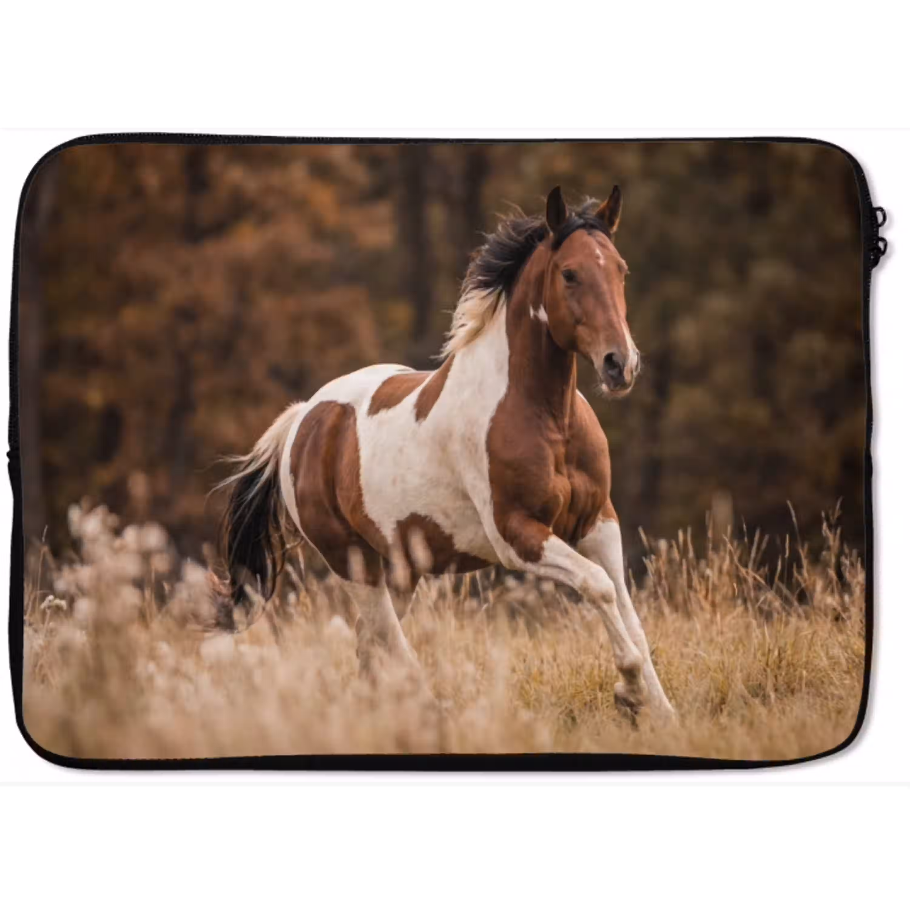 Paard - Bruin - Gras laptophoes neopreen klein -zkaufland3dotto