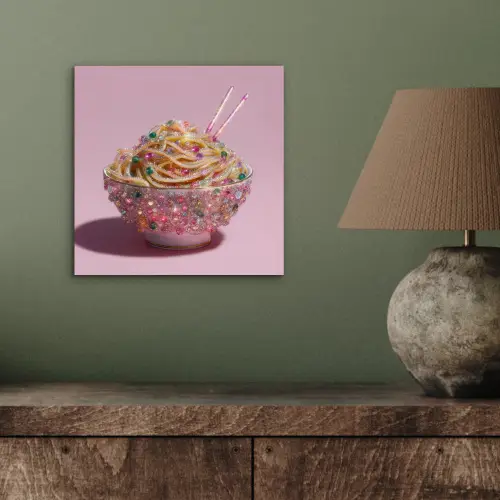 Noodles - Edelstenen - Stokjes - Roze aluminium wit klein -sfeer2
