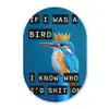 Vogel - Decoratie - Ijsvogel - Blauw Wandcirkel Ovaal Glas middel -3d
